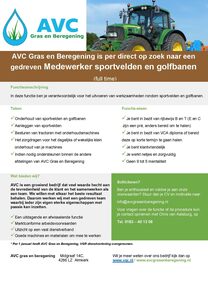 2025 AVC vacature Medewerker sportvelden en golfbanen complete tekst